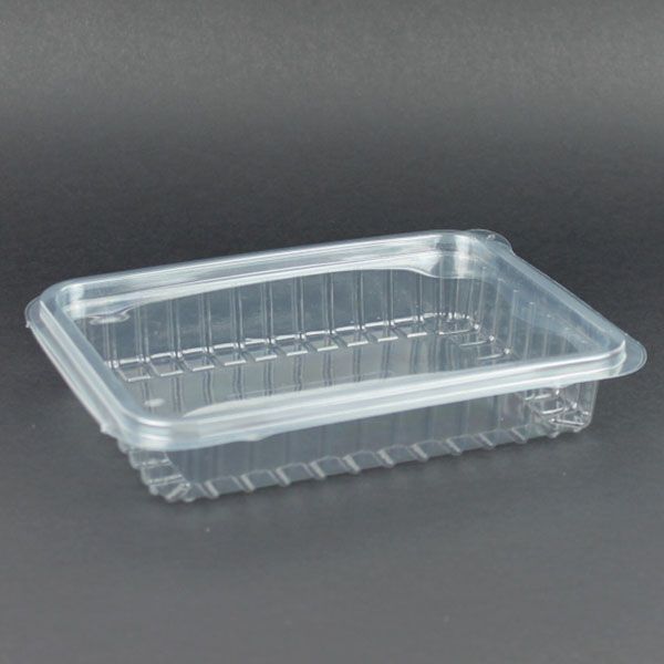 Envase rectangular transparente con cierre para comida