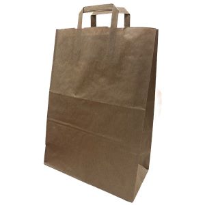 BOLSA PAPEL KRAFT ASA PLANA IMPRESA 32X16X45 80 GR