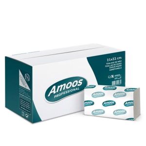 TOALLA TISSUE 2 CAPAS 21X22 AMOOS PAQ.200 CAJA 20P