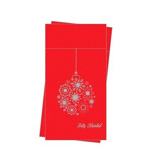 SERVILL. KANGURO PP 40X40 ROJA BOLA NAVIDAD 60UDS