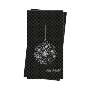 SERVILL. KANGURO PP 40X40 NEGRO BOLA NAVIDAD PAQ30