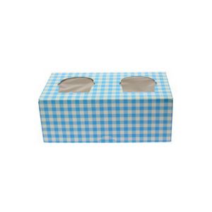 CAJA CARTON CUP CAKES 2 UD. GENERICA AZUL