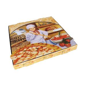 CAJA CARTON PIZZA 33X33X3,5 - MODELO  ROMA