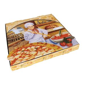 CAJA CARTON PIZZA 40X40X3,5 - MODELO  ROMA