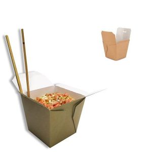 CAJA WOK ESTANCA KRAFT NATURAL 450 CC