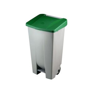 CONTENEDOR 80 L. CON RUEDAS,PEDAL Y TAPA VERDE