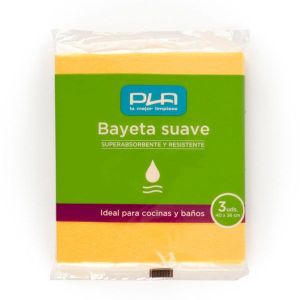 BAYETA ABSORBENTE SUAVE AMARILLA PLA 36X40 PACK-3