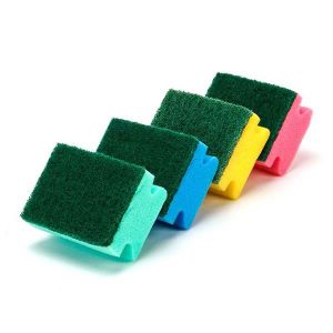 ESTROPAJO SALVAUÑAS FIBRA VERDE COLORES PACK 4 UDS