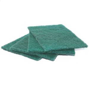 ESTROPAJO FIBRA VERDE FUERTE 18X14 CM  PACK-4 UDS