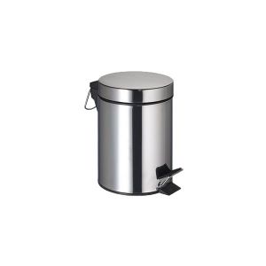 PAPELERA REDONDA PEDAL 5 L INOX. BRILLO