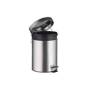 PAPELERA REDONDA PEDAL 12 L INOX. BRILLO