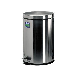 PAPELERA REDONDA PEDAL 20 L INOX. BRILLO