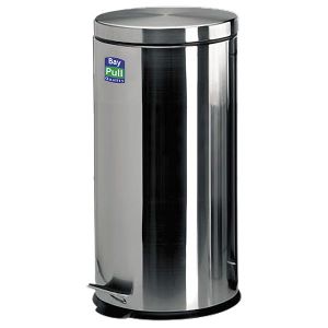 PAPELERA REDONDA PEDAL 30 L INOX. BRILLO