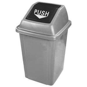 PAPELERA TAPA BASCULANTE 60 L GRIS CLARO/OSCURO