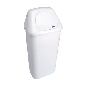 PAPELERA CABEZAL Y TAPA ABATIBLE 40 L BLANCA