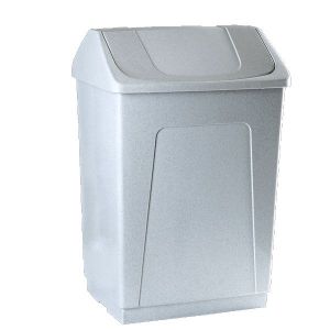 PAPELERA TAPA BASCULANTE 55 L GRIS CLARO