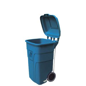 CONTENEDOR CON RUEDAS/PEDAL/TAPA AUX. 120L AZUL