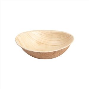 MINI BOL HOJA NATURAL DE ARECA Ø9,6X2,5CM PAQ.25