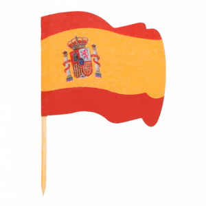 PINCHO DECORADO BANDERA ESPAÑA 4X3/6,5 PAQ.144 UDS