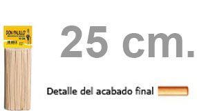 PALO PINCHO MADERA 25 CM. PAQ.100 UDS.