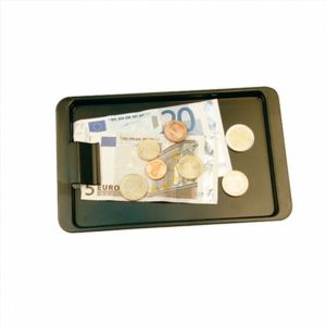 BANDEJA CAMBIO CON CLIP 20X12X1 CM NEGRO PAQ.12 UD