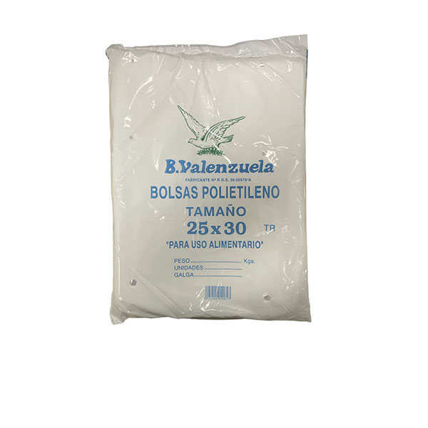 Imagen grande BOLSA POLIETILENO LDPE TTE 25X30 G120 PAQ.2KGS