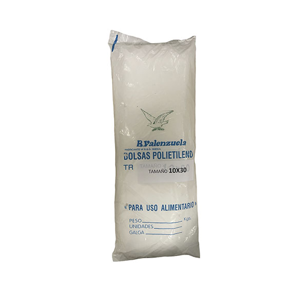 Imagen grande BOLSA POLIETILENO LDPE TTE 10X30 G120 PAQ.1KG