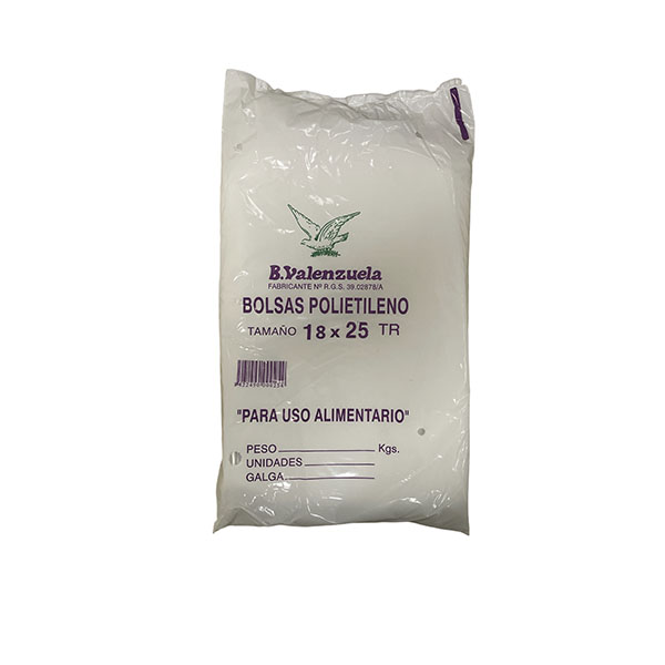 Imagen grande BOLSA POLIETILENO LDPE TTE 18X25 G120 PAQ.1KG