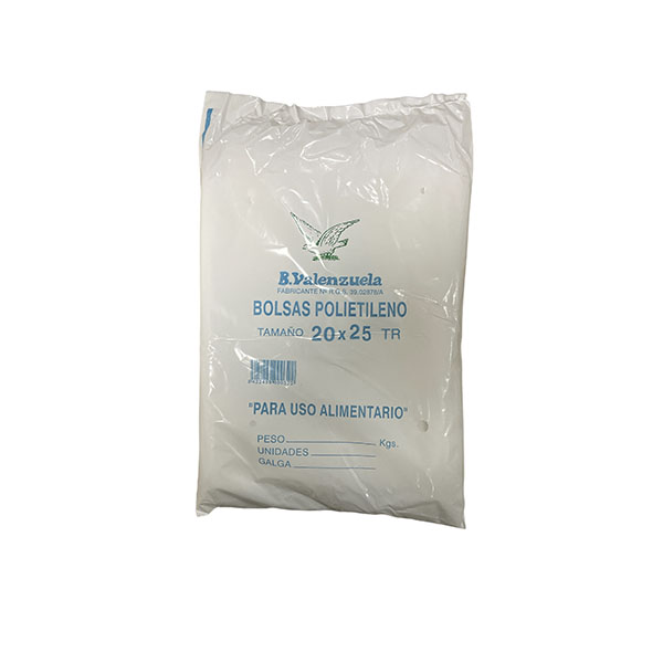 Imagen grande BOLSA POLIETILENO LDPE TTE 20X25 G120 PAQ.1KG