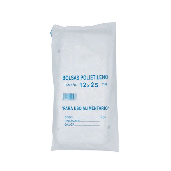 Imagen grande BOLSA POLIETILENO LDPE TTE 12X25 G120 PAQ.1KG