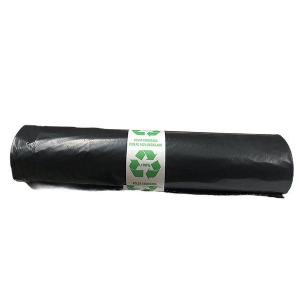 Imagen grande BOLSA DE BASURA RECICLADA NEGRO 120L 85X105 CM GALGA 150 ROLLO 10 UDS.