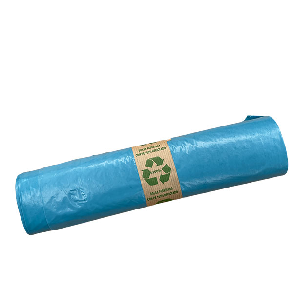 Imagen grande BOLSA DE BASURA RECICLADA AZUL 120L 85X105 CM GALGA 140 ROLLO 10 UDS.