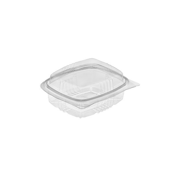 Imagen grande TARRINA BISAGRA R-PET 370 CC TAPA ALTA PAQ.100 UDS