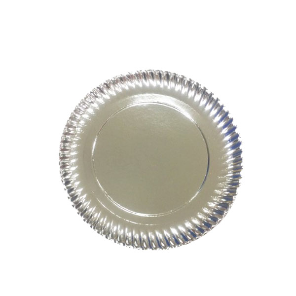 Imagen grande PLATO REDONDO CARTON PLATA ESTRIADO 25 CM