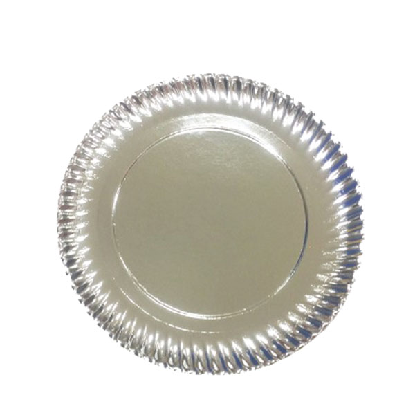 Imagen grande PLATO REDONDO CARTON PLATA ESTRIADO 31 CM