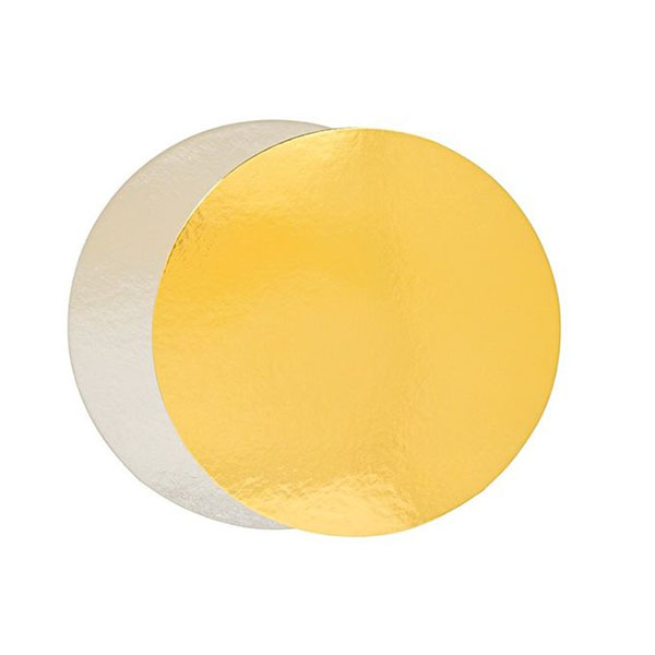 Imagen grande DISCO CARTON ORO/PLATA BORDE LISO ø 26 CM.