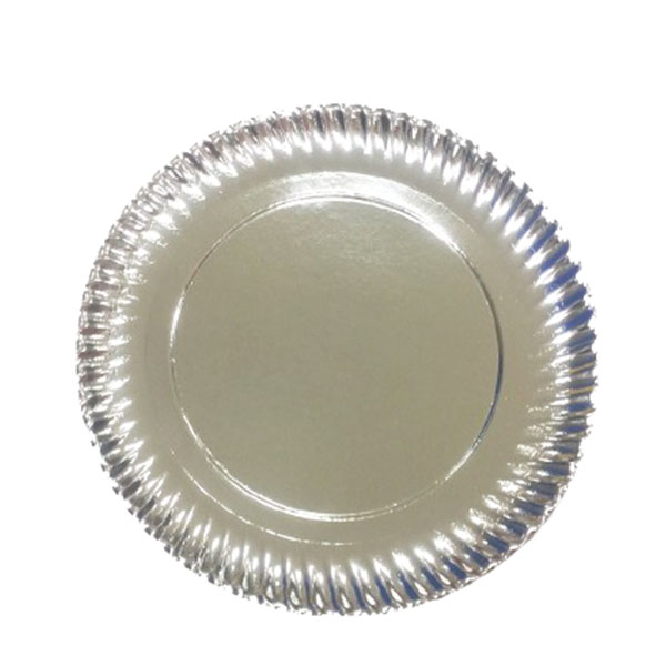 Imagen grande PLATO REDONDO CARTON PLATA ESTRIADO 35 CM