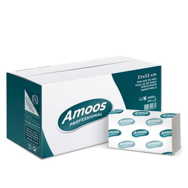 Imagen grande TOALLA TISSUE 2 CAPAS 21X22 AMOOS PAQ.200 CAJA 20P