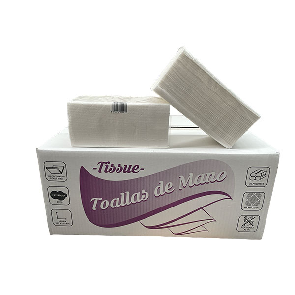 Imagen grande TOALLA TISSUE PLEGADA EN V - 150 SERV - CAJA 20 PQ