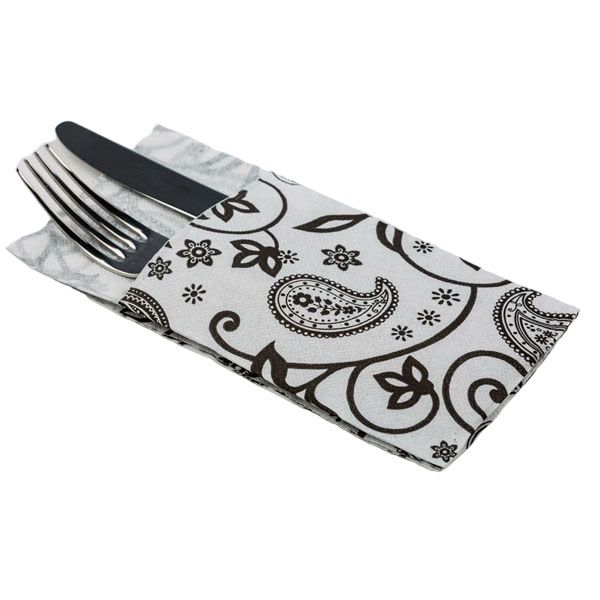Imagen grande SERVILL. KANGURO PP 40X40 BLANCO CACHEMIR NEGRO 60