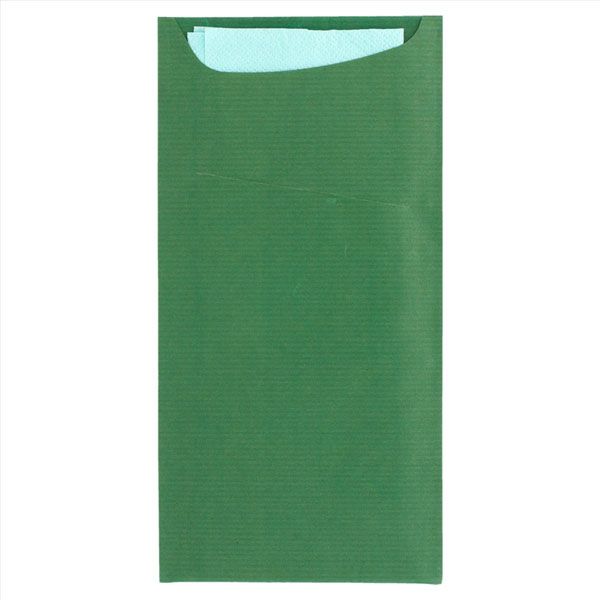 Imagen grande SOBRE CUBIERTOS 11X22 CM VERDE+SERVILLETA TURQUESA