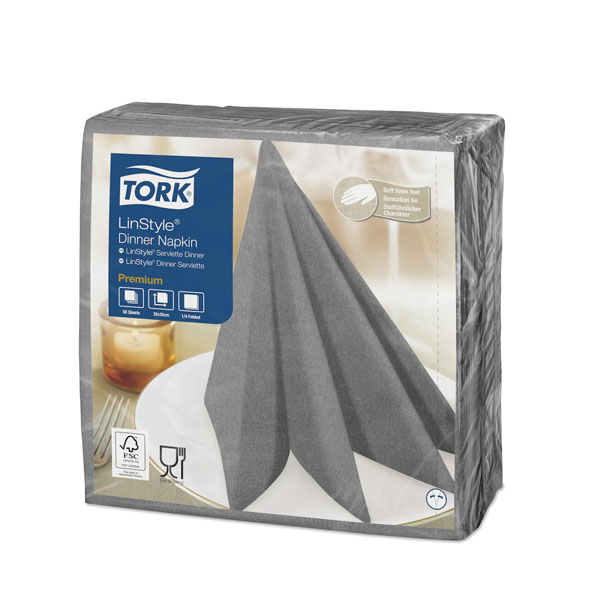 Imagen grande SERVILLETA TORK DINNER GRIS CLARO 40X40 PAQ.50 SS