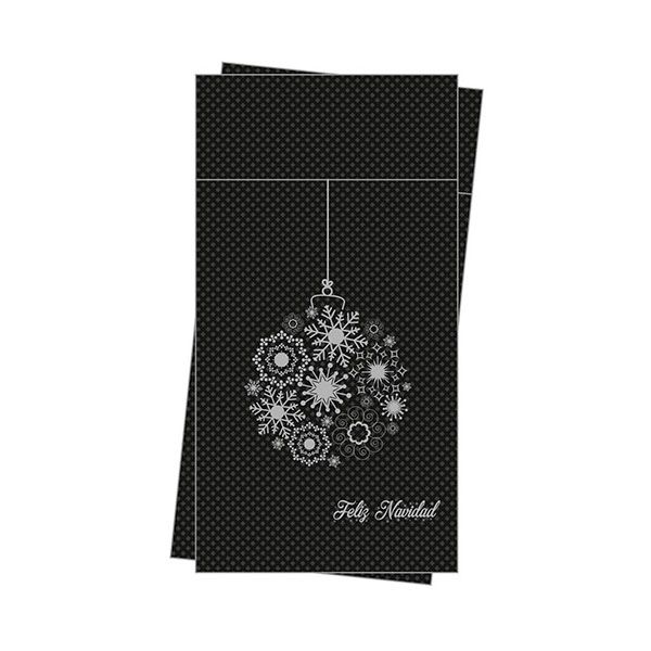 Imagen grande SERVILL. KANGURO PP 40X40 NEGRO BOLA NAVIDAD PAQ30