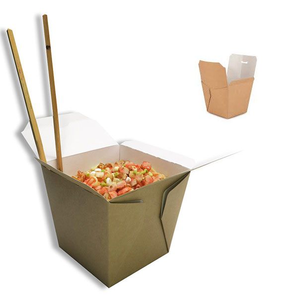 Imagen grande CAJA WOK ESTANCA KRAFT NATURAL 780 CC