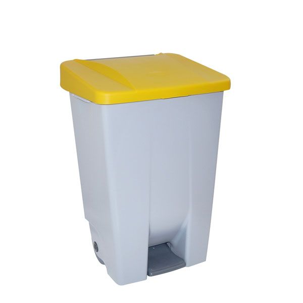 Imagen grande CONTENEDOR 80 L. CON RUEDAS, PEDAL Y TAPA AMARILLA