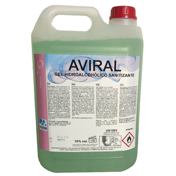 Imagen grande GEL HIDROALCOHOLICO AVIRAL PERFUMADO 5 L.