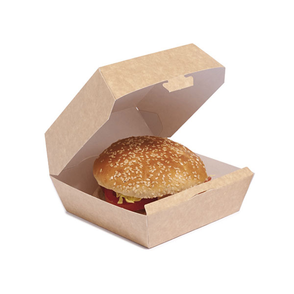 Imagen grande CAJA BURGUER CARTON KRAFT - GRANDE 120X120X80MM