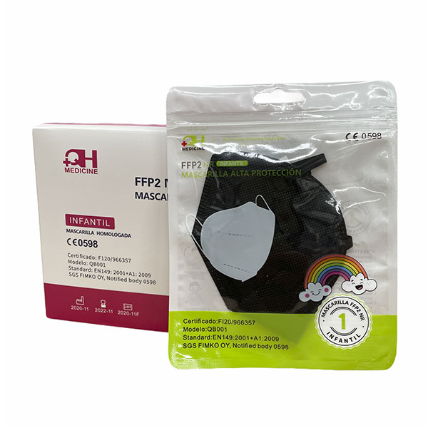 Imagen grande MASCARILLA NEGRA CONCHA INFANTIL FFP2 - CE-0598