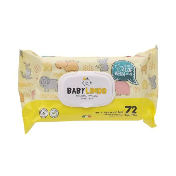 Imagen grande TOALLITA HUMEDA S/ALCOHOL BABY LINDO, 72 UDS.