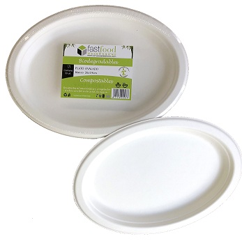 Imagen grande PLATO OVAL CANA DE AZUCAR BLANCO 26X19 CM P/50 UDS